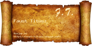 Faust Titusz névjegykártya